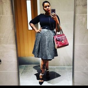 Silver and black foil skirt.